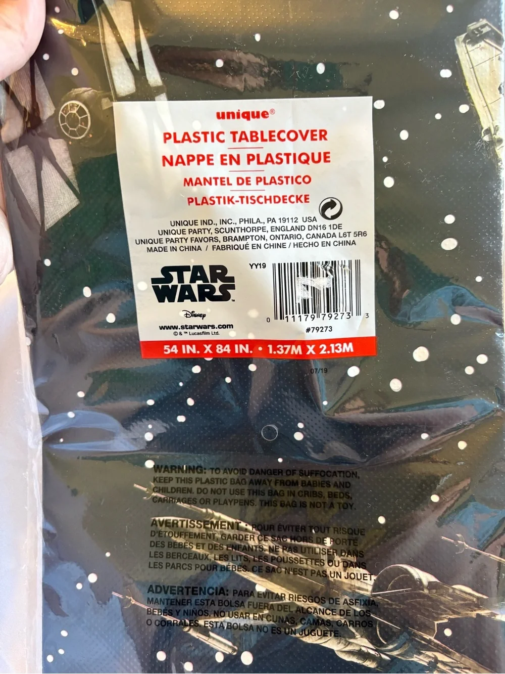 2019 Star Wars Party Supplies Tableware Set - Black, Blue, And Gold New Sealed